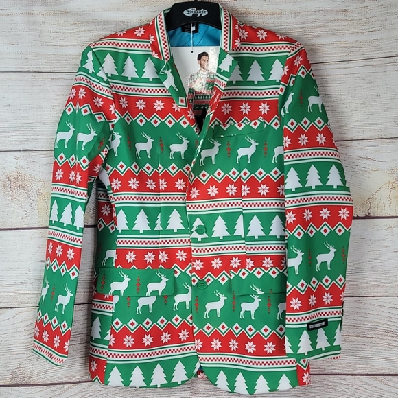Suitmeister Christmas nordic reindeer jacket sz Sm - Picture 1 of 10
